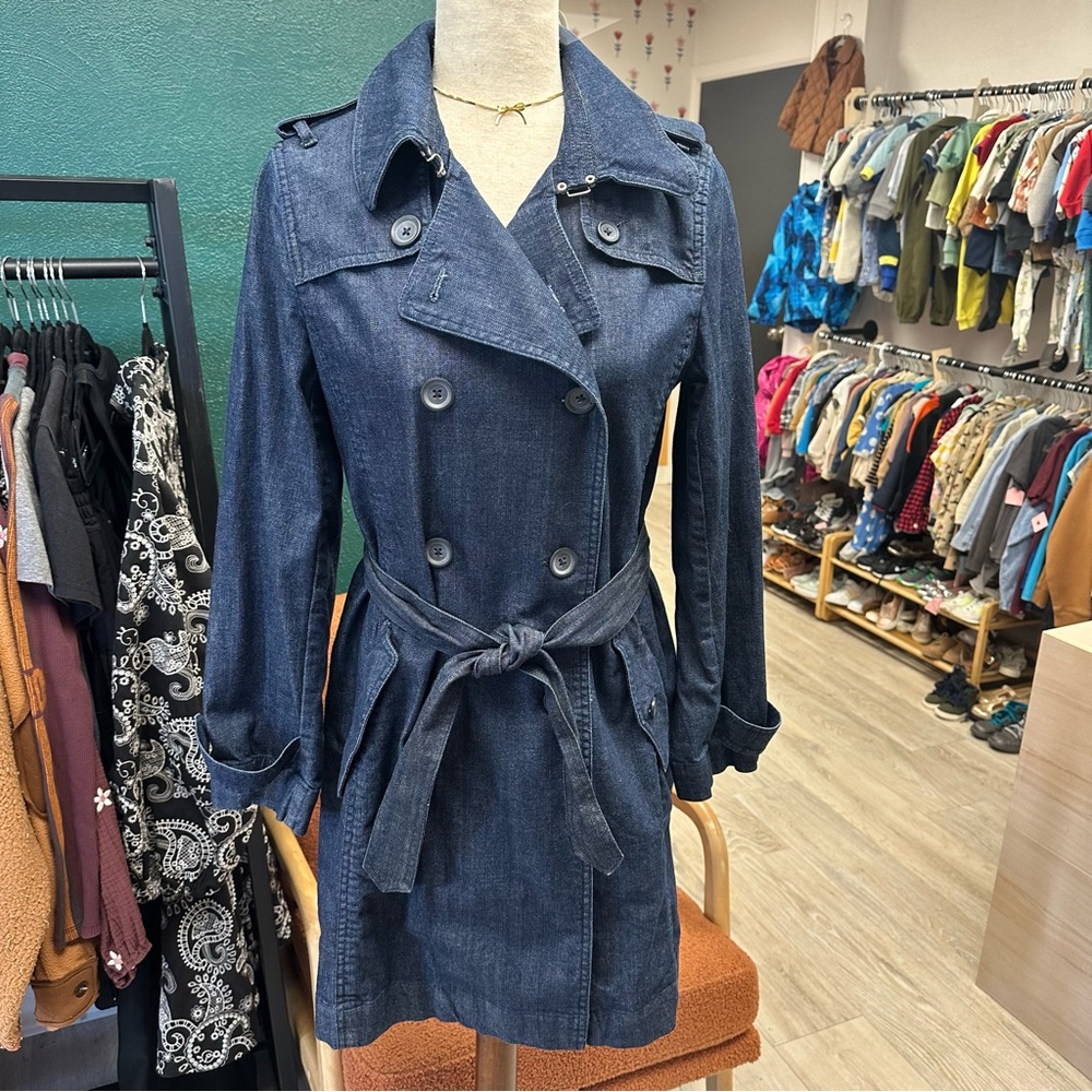 Talbots Denim Trench Coat with belt